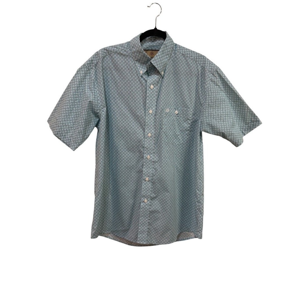 Wrangler Button-Up Shirt Short Sleeve‎ Patterned Casual Western Medium